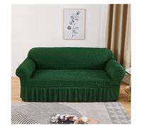 ZGSYH Covers for Sofa Chaise Longue Elastic Right/Left Arm,L Shape Sofa Cover with Skirt,Anti-Scratch Couch Cushion Covers Adjustable Sofa Covers 1/2/3/4 Seats for Living Room (Color : Dark green, S