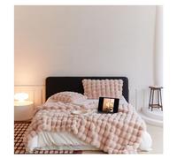 ZGSYH Faux Rabbit Fur Blanket,New Winter Soft Cozy Warm Bubble Faux Fur Blanket,Bedspread Double Face Blanket for Bed Sofa Couch(Pink,160x200cm)