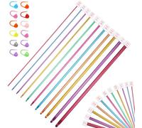 ZGTS Crochet Hooks Set,11PCS Multicolor Aluminum Knitting Needles Kit with Ergonomic Grip Handle Crochet Needles Kit with Stitch Markers for Beginners and Professionals