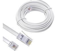 Zguziji 20m white BT Phone to RJ11 Cable 6P2C,Internet Cable for BT,Internet,Broadband,Modem,Router and Landline Telephone