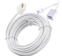 Zguziji 25m white BT to BT Extension 4 wire Flat Home Telephone Phone Cable Lead Cable Extension Cable