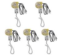 ZGUZMCMK 5-piece Fan Switch Pull Switch Replacement Two-Wire Control Wall Switch Lamp Puller on/Off Switch Made of Brass and PC for, Agent