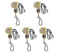 ZGUZMCMK 5-piece Fan Switch Pull Switch Replacement Two-Wire Control Wall Switch Lamp Puller on/Off Switch Made of Brass and PC for, Bronze