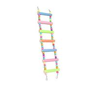 ZGUZMCMK Bird Ladder Climbing Bridge Chewing Toy Perch Stand Wooden Material Detachable Structure Suitable for Parrots Cockatiels Budgies Cage Entertainment, Frosted Seven Knots