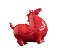 ZGUZMCMK Ceramic Horse Statue Ornamental Sculpture Creative Handcrafted Decoration Modern Crafts Suitable for Living Room Bedroom Office Table, Red, Head up