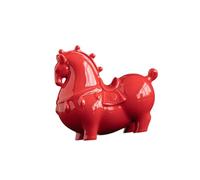 ZGUZMCMK Ceramic Horse Statue Ornamental Sculpture Creative Handcrafted Decoration Modern Crafts Suitable for Living Room Bedroom Office Table, Red, Head Down