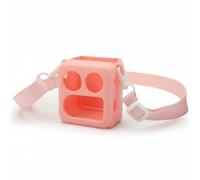 ZGUZMCMK Children Yoto Mini 2024 Cover Silicone Shoulder Strap Portable Design Cutouts Suitable for car rides park visits library, Pink