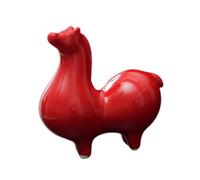 ZGUZMCMK Decorative Handcrafted Ceramic Figurine Representing A Horse, Ideal for Decorating A Cupboard, A Table Or An Entrance, at Chinese New Year, Red Head Down