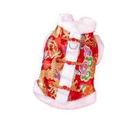 ZGUZMCMK Dog Chinese New Year Costume Tang Suit Pet Dragon Robe Warm Winter Clothes with Comfortable Suitable for Holiday Daily Wear Photo Props, M