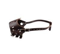 ZGUZMCMK Dog Muzzle Dog Cover Sturdy PU Leather Material Allows Drinking And Breathing Normally Blocks Biting Suitable for Socializing Walking, M Brown