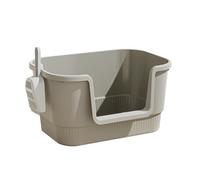 ZGUZMCMK Extra Large Open with High Sides, for All Types of Cat Litter, Gray