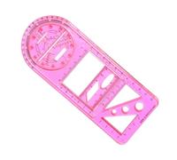 ZGUZMCMK Mathematics Drawing Ruler Geometric Drawing Template Measuring Ruler Writing Multifunctional Geometric Ruler, Pink