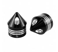 ZGUZMCMK Motorcycle Axle Cover Machined Aluminum Alloy Front Axle Decorative Cover with Pointed Conical Profile and Cylindrical Mounting Base Suitable for, Black
