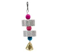 ZGUZMCMK Parrot Toy Mineral Wooden Teething Toy Hanging Accessory for Activity And Active Play in The Birdcage, Length 14cm