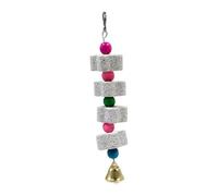 ZGUZMCMK Parrot Toy Mineral Wooden Teething Toy Hanging Accessory for Activity And Active Play in The Birdcage, Length 21cm