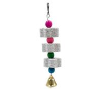 ZGUZMCMK Parrot Toy Mineral Wooden Teething Toy Hanging Accessory for Activity And Active Play in The Birdcage, Length 18cm