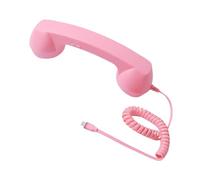 ZGUZMCMK Retro Telephone Handset, Wired Handset, Speakerphone, Easy Button, Telephone Accessory, Type C Handle, Made of PP, Suitable for, pink