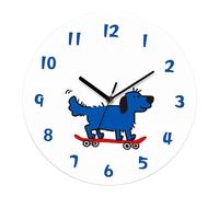 ZGUZMCMK Silent Wall Clock with Acrylic Surface And Creative Dog Graphic, Suitable As A Decorative Clock for Children's Room, Living Room, Bedroom, Kitchen, Multi, 20cm