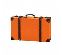 ZGUZMCMK Vintage Storage Case Organizer Retro Suitcase Decorative Trunk Classic Collectible Keepsake with Sliding Lid Suitable for Bedroom Living Room Display, 1120A Orange
