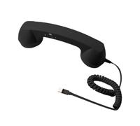 ZGUZMCMK Wired Retro Handle Telephone with Sensitive Built-in Speaker And Answer Button Type C for Phone Accessories, black