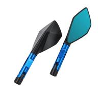 ZGVGFAFLPQ Motorcycle Rear View Mirrors For GSF650 For Bandit For GSX750 For GSR 400 600 750 For V-Strom 8mm 10mm Screws Motorcycle Rearview Replacement Parts Handlebar Mirrors(Blue)