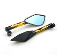 ZGVGFAFLPQ Motorcycle Rear View Mirrors For GSF650 For Bandit For GSX750 For GSR 400 600 750 For V-Strom 8mm 10mm Screws Motorcycle Rearview Replacement Parts Handlebar Mirrors(Gold)