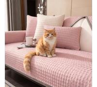 ZGWRYI Summer Cooling Dog Couch Cover Ice Silk Fiber, Washable Non Slip Sofa Slipcovers Mat, Soft Couch Cover Cooling Mat for All Types of Sofa Protector Covers(Pink,70x150cm)