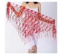 ZGXNYI Belly Dance Belt Hip Scarf Belly dance costumes sequins tassel belly dance hip scarf for women belly dancing belt 11kinds of colors Bling Belly Dance Skirt(Red)