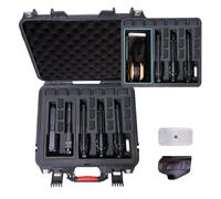 ZGYHHQI Hard shell protective storage case, capable of holding multiple handguns, pre-cut heavy-duty waterproof and dustproof hard shell design, includes silicone canisters and gun holsters, black.
