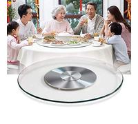 ZGYOZMNG 60cm Turntable, Tempered Glass Lazy Susan For Dining Table Swivel Serving Plate With Silent Bearing Rotating Tray Round Transparent (60cm (24inch))