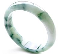 ZGYOZMNG Burma Jade Bangle Bracelet for Women, Green White Floating Flowers Elegant Jadeite Bracelet (White floating flowers_54mm)