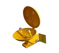 ZGYOZMNG Emergency Eye Wash Station with Bowl Wall Mounted Stainless Steel Eyewash Station with Dual Spray Heads First Aid for Eyes Yellow