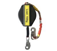 ZGYOZMNG Fall Protection Self Retracting Lifeline, Personal Fall Limiter with Swivel Steel Hook Shock Absorbing Lanyard Restraint for Working at heights, Roofing Construction, Load: 150kg15m (15m)