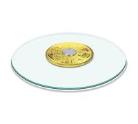 ZGYOZMNG Glass Lazy Susan, with Swivel Assist System, Round Tabletop Rotating Tray Large Serving Plate, Silent & Smooth Spin (80cm)
