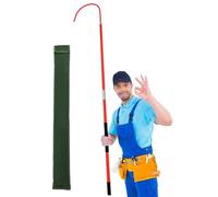ZGYOZMNG High Voltage Insulated Rescue Hook - Fiberglass Tool for Electricians, Electrocution Emergency Life-Saving with Telescopic Pole for Cable Maintenance Power Tower (Red 3m/9.8ft)