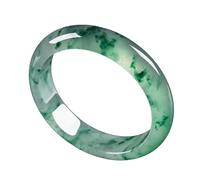 ZGYOZMNG Jade Bangle Bracelet for Women, Natural Burmese Genuine Green Floating Flowers Jadeite Bangle Jewelry (Green_54mm)