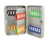 ZGYOZMNG Key Cabinet Key Cabinet Steel Lockable Wall Fixings Holds 48 Keys Key Box (White 25X18x8cm)