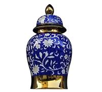 ZGYOZMNG Large Ginger Jar Ceramic Blue Ginger Jar With Lid Exquisite Beautiful Decorative Porcelain Jars Temple Jar With Lids Decorative Jar,