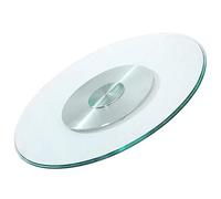 ZGYOZMNG Lazy Susan Turntable Glass Lazy Susan turntable,rotating plate for dinning table,Table Top Server with Aluminum Base,Thickened 10mm Clear glass,safety edge (85cm/33in)