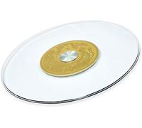 ZGYOZMNG Lazy Susan Turntable Tempered Glass Serving Plate For Kitchen Dining Table Heavy Duty Rotating Tray With Silent Bearing Non-slip Base, Round (60cm(24inch))