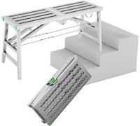 ZGYOZMNG Multipurpose Folding Scaffolding Equipment with 40cm Width Adjustable Height Work Platform for Home Improvement and Maintenance Work (A 160×40cm)