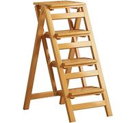 ZGYOZMNG Portable Folding Wooden Library Stool MultiLayer Step Ladder Chair Versatile Office Chair Dining Room Ladder/Planter Seat Primary Color Size: 91 * 73 cm (Primary Color 91 * 73.5 * 41.5cm)