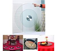 ZGYOZMNG Round glass turntable with aluminum base, dinning table lazy susan rotating tray, 9mm Clear tempered glass, 70cm-120cm (28in-47in) (G ?50cm/19.5in)