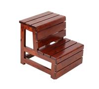ZGYOZMNG Step Ladder 2-story Staircase Stool Thickened Wooden Ladder Chair Portable Climbing Bench Suitable for Bathroom Study Bedroom Kitchen stepstool(Cypress wood) (Cypress Chestnut)