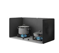 ZGYOZMNG Stove Windscreen Grease Shield Nonstick, Oil Splash Guard, Kitchen Oil Splatter Guard, Stainless Steel Oil Splash Board Nonstick, Multiple Sizes Availabl (Black 45x90x45cm)