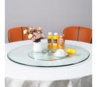 ZGYOZMNG Tempered Glass Dining Table Round Lazy Susan Rotating Tray 50-100cm Turntable Transparent Serving Tray Easy to Share All Food (Size : 60cm/24) (One Color 70cm/27)