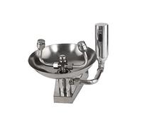 ZGYOZMNG Wall Mounted Eyewash Station Emergency Eye Face Washing Sink Plumbing Connection 304 Stainless Steel, 12-18L/min Emergency Eyewash Station Temporary Rescue (Sliver)
