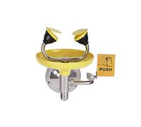 ZGYOZMNG Wall Mounted Stainless Steel Eyewash Station with Dual Spray Heads Emergency Eyewash Station Easy Installation, Yellow