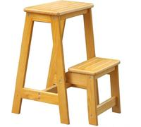 ZGYOZMNG Wooden 2 Tier Ladder Chair, Lightweight Folding Foot Stool Sturdy Kitchen Loft Portable Camping Step Stool Foldable Stepladder Home Organizers Stools(Color:D) (C)