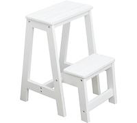 ZGYOZMNG Wooden 2 Tier Ladder Chair, Lightweight Folding Foot Stool Sturdy Kitchen Loft Portable Camping Step Stool Foldable Stepladder Home Organizers Stools(Color:D) (A)